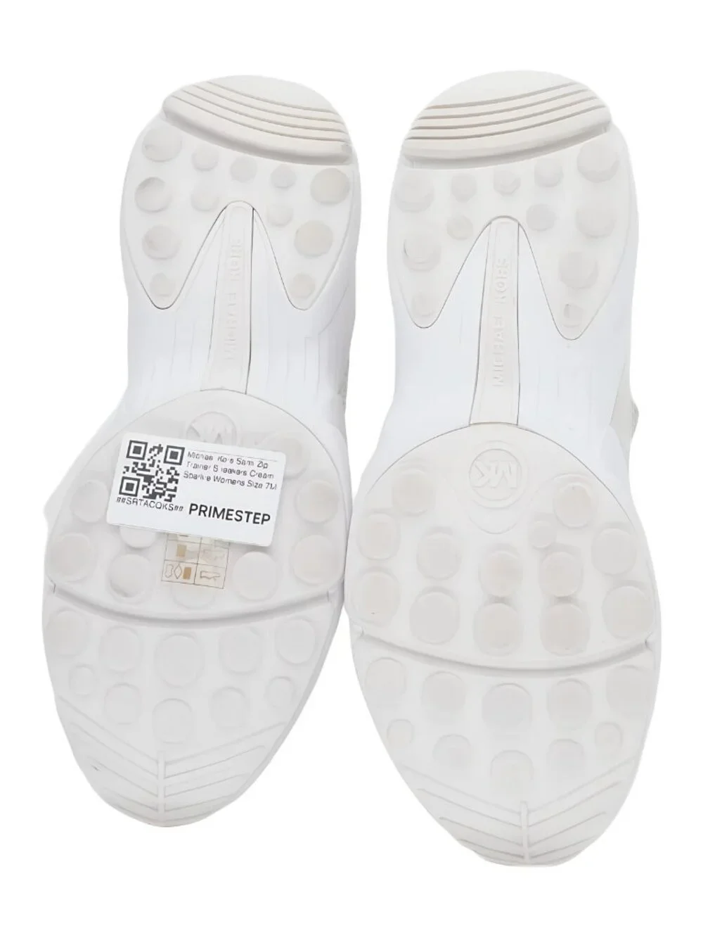 Michael Kors Sami Zip Trainer Sneakers Cream Sparkle Womens 7M - Picture 6 of 6
